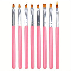 8pcs DIY Flower Nail Art Pen Easy Nail Gel Brush for Manicure and Art