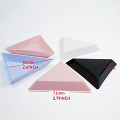 10pcs Plastic Triangle Nail Tray Rhinestone Storage 4 Options