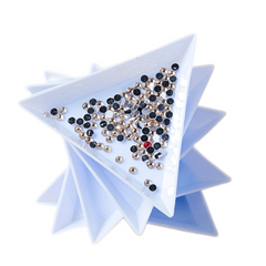 10pcs Plastic Triangle Nail Tray Rhinestone Storage 4 Options