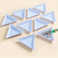 10pcs Plastic Triangle Nail Tray Rhinestone Storage 4 Options