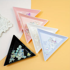 10pcs Plastic Triangle Nail Tray Rhinestone Storage 4 Options