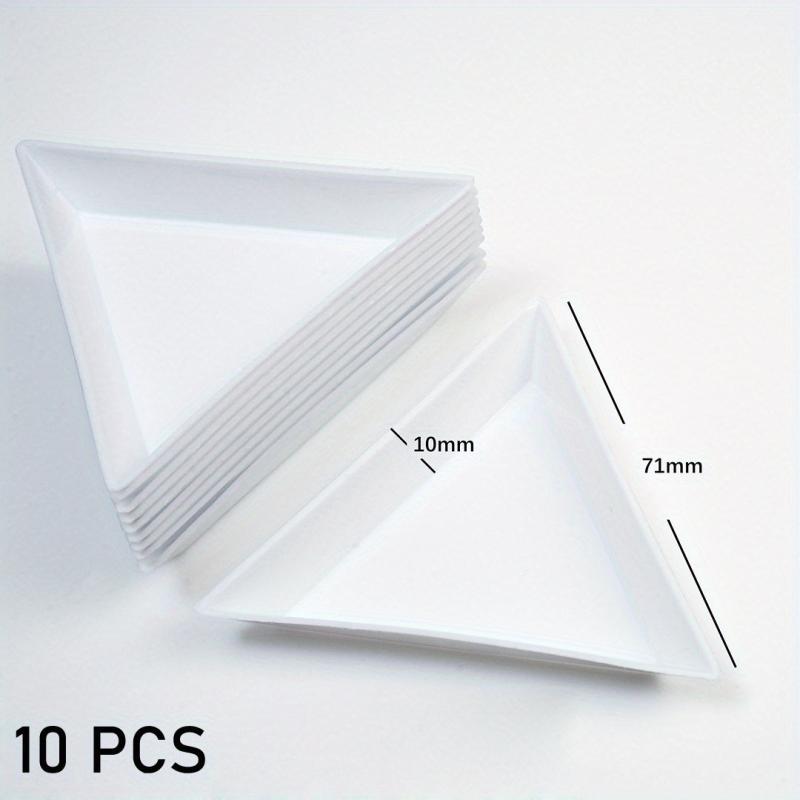 10pcs Plastic Triangle Nail Tray Rhinestone Storage 4 Options
