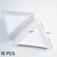 10pcs Plastic Triangle Nail Tray Rhinestone Storage 4 Options