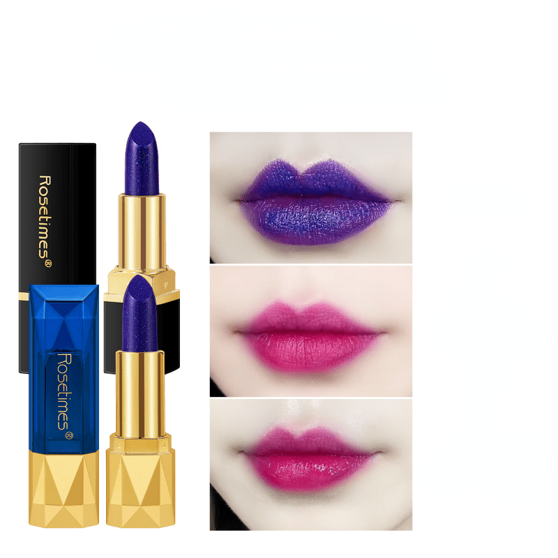 Temperature Changing Lipstick Purple to Rose Pink Waterproof Long Lasting