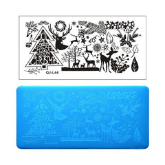 Nail Stamp Template - Christmas Snowflake Leaves Design