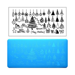 Nail Stamp Template - Christmas Snowflake Leaves Design