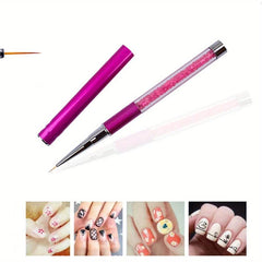 Nail Art Brush Liner Acrylic Builder Flat Crystal Drawing Manicure Brush