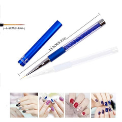 Nail Art Brush Liner Acrylic Builder Flat Crystal Drawing Manicure Brush