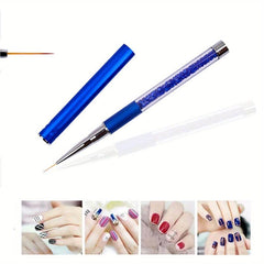 Nail Art Brush Liner Acrylic Builder Flat Crystal Drawing Manicure Brush