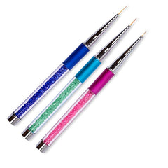 Nail Art Brush Liner Acrylic Builder Flat Crystal Drawing Manicure Brush