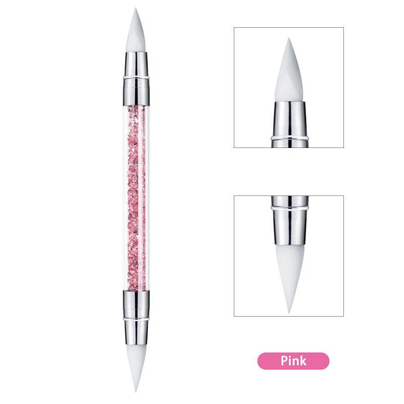 Dual Ended Silicone Head Carving Dotting Pen for Gel Manicure