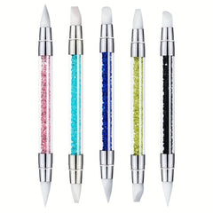 Dual Ended Silicone Head Carving Dotting Pen for Gel Manicure