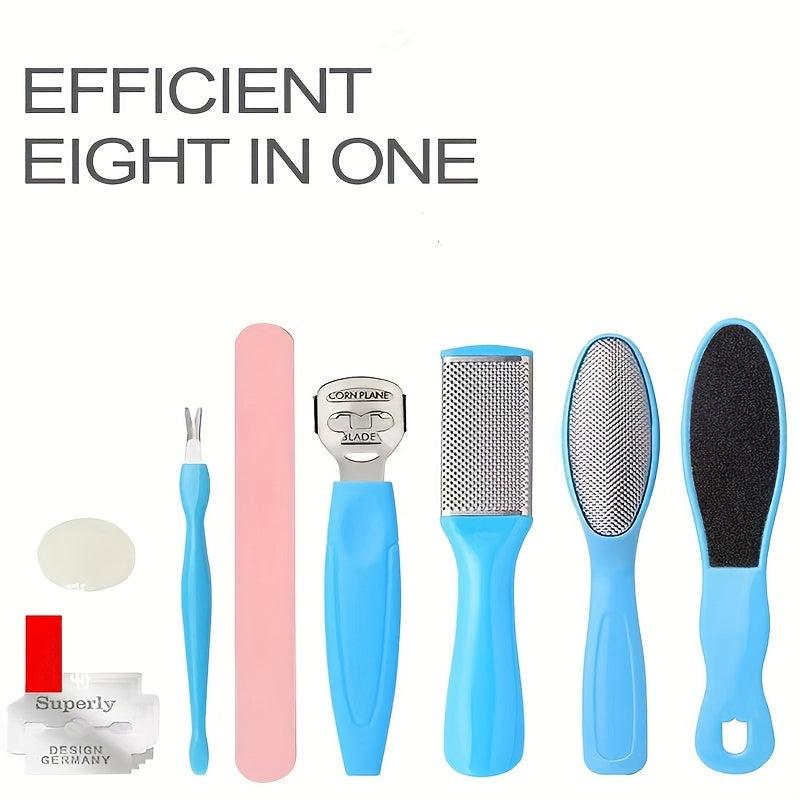 8-Pack Colossal Stainless Steel Foot File - Callus Remover for Smooth Skin