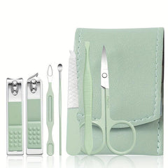 7 Pcs Stainless Manicure Set Nail Cutter Scissor Cuticle Nipper Pedicure Tools