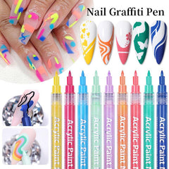 3D Nail Pen Acrylic Paint Mark Pen DIY Painting Pen