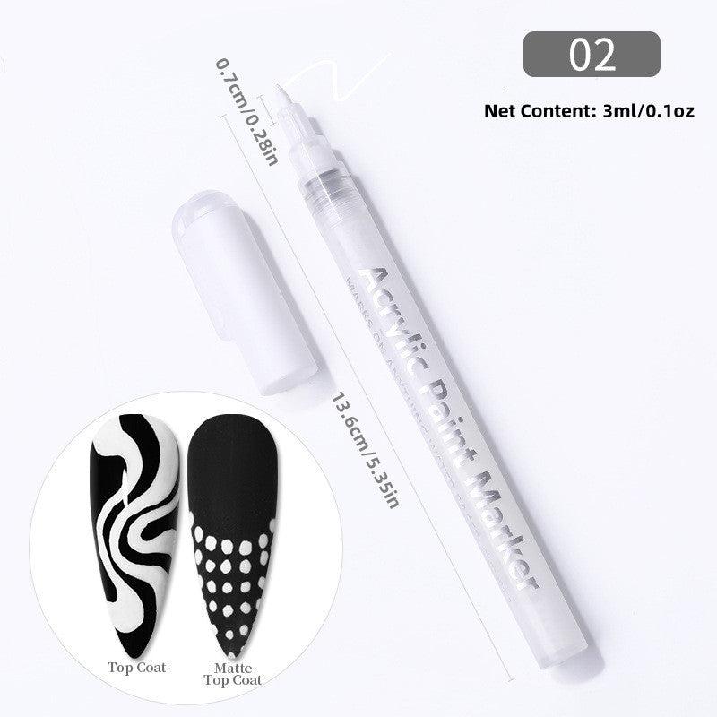 3D Nail Pen Acrylic Paint Mark Pen DIY Painting Pen