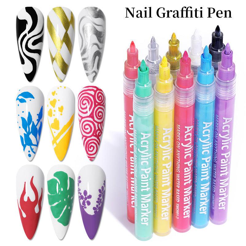 3D Nail Pen Acrylic Paint Mark Pen DIY Painting Pen