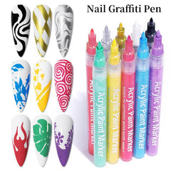 3D Nail Pen Acrylic Paint Mark Pen DIY Painting Pen