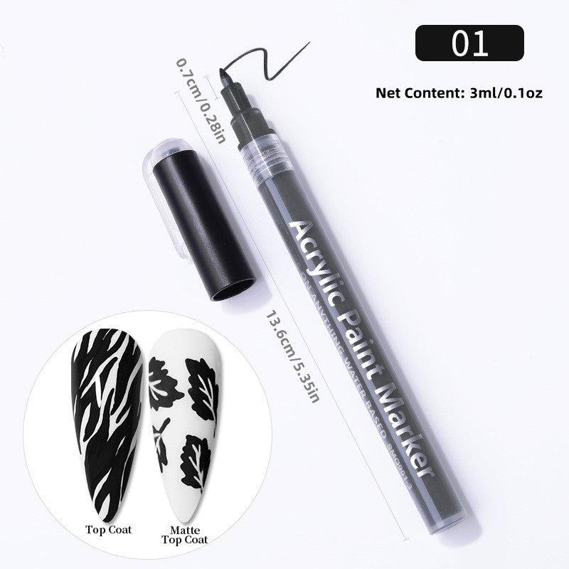 3D Nail Pen Acrylic Paint Mark Pen DIY Painting Pen