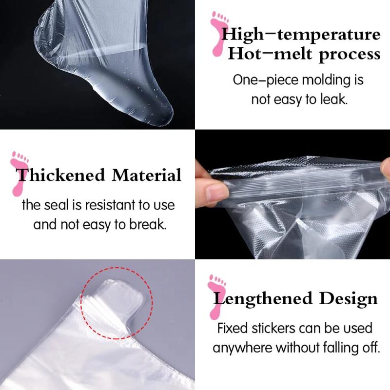 100pcs Disposable Foot Bags Detox Plastic Transparent SPA Covers