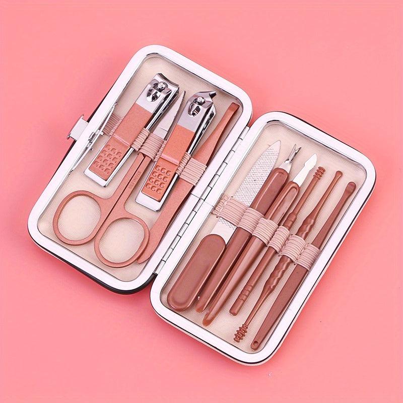 Rose Gold Manicure Set with Nail Clippers, Scissors, and Tweezers