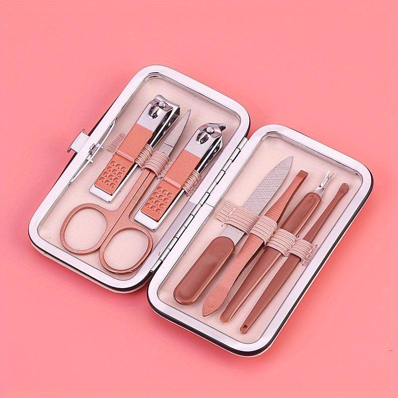 Rose Gold Manicure Set with Nail Clippers, Scissors, and Tweezers