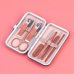 Rose Gold Manicure Set with Nail Clippers, Scissors, and Tweezers
