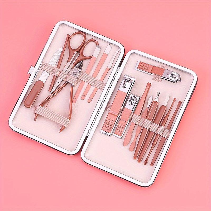 Rose Gold Manicure Set with Nail Clippers, Scissors, and Tweezers