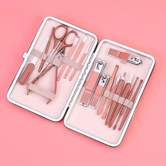 Rose Gold Manicure Set with Nail Clippers, Scissors, and Tweezers