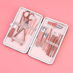 Rose Gold Manicure Set with Nail Clippers, Scissors, and Tweezers