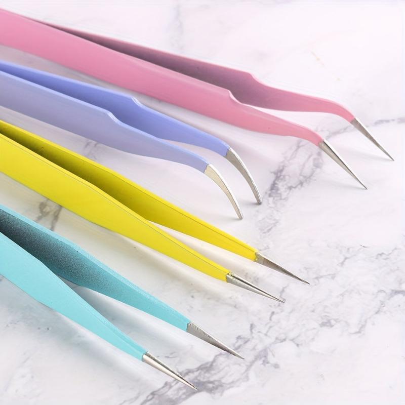 Pointed Tweezers for Eyelash Extension Nail Sticker Rhinestones Gems Picker