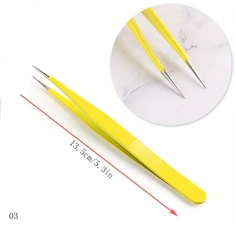 Pointed Tweezers for Eyelash Extension Nail Sticker Rhinestones Gems Picker