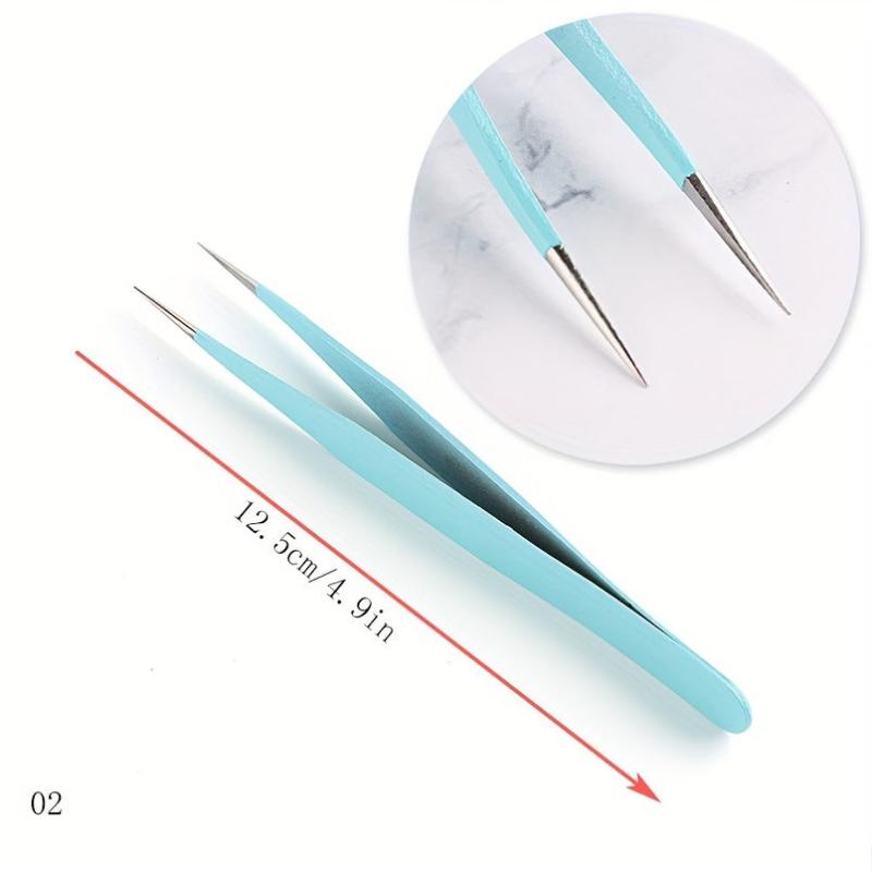 Pointed Tweezers for Eyelash Extension Nail Sticker Rhinestones Gems Picker