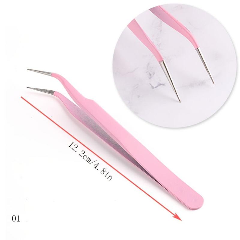 Pointed Tweezers for Eyelash Extension Nail Sticker Rhinestones Gems Picker