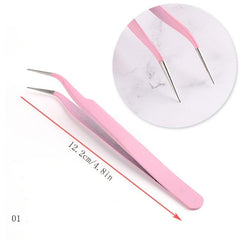 Pointed Tweezers for Eyelash Extension Nail Sticker Rhinestones Gems Picker