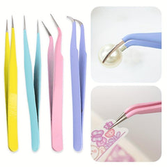 Pointed Tweezers for Eyelash Extension Nail Sticker Rhinestones Gems Picker