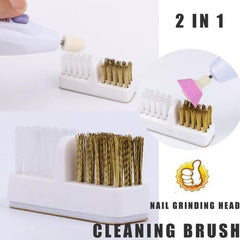 Nail Brush for Cleaning Drill Grinding Head Dual Brush Manicure Tools