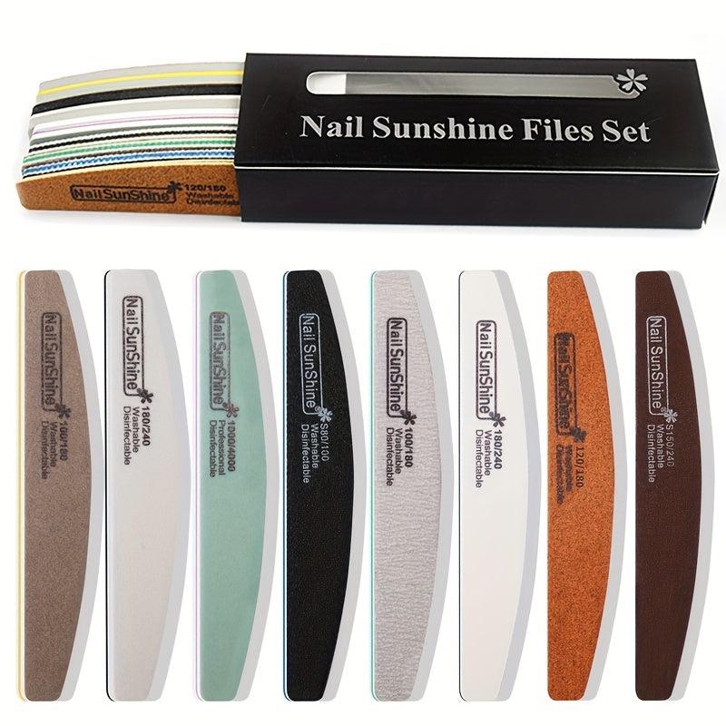 8 pcs Nail Care Kit Grit Sanding Polishing Files Sponge Buffer Manicure Tools