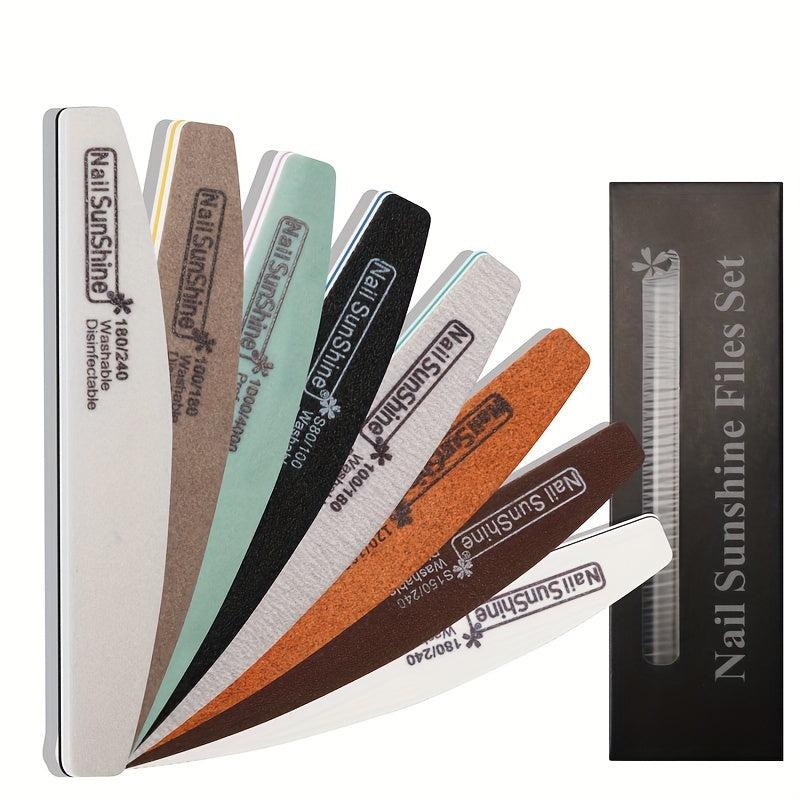 8 pcs Nail Care Kit Grit Sanding Polishing Files Sponge Buffer Manicure Tools