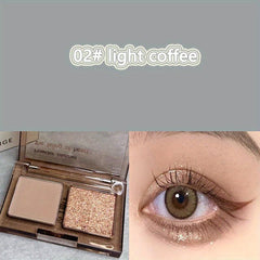 Double Colors Eyeshadow Palette Matte Shimmer Finish Earth Tone Waterproof
