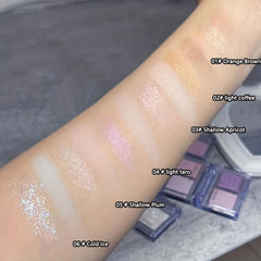 Double Colors Eyeshadow Palette Matte Shimmer Finish Earth Tone Waterproof