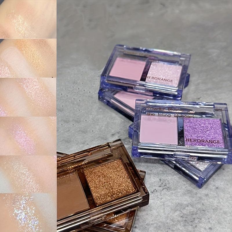 Double Colors Eyeshadow Palette Matte Shimmer Finish Earth Tone Waterproof