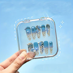 Clear Press On Nail Storage Box Empty Organizer Case