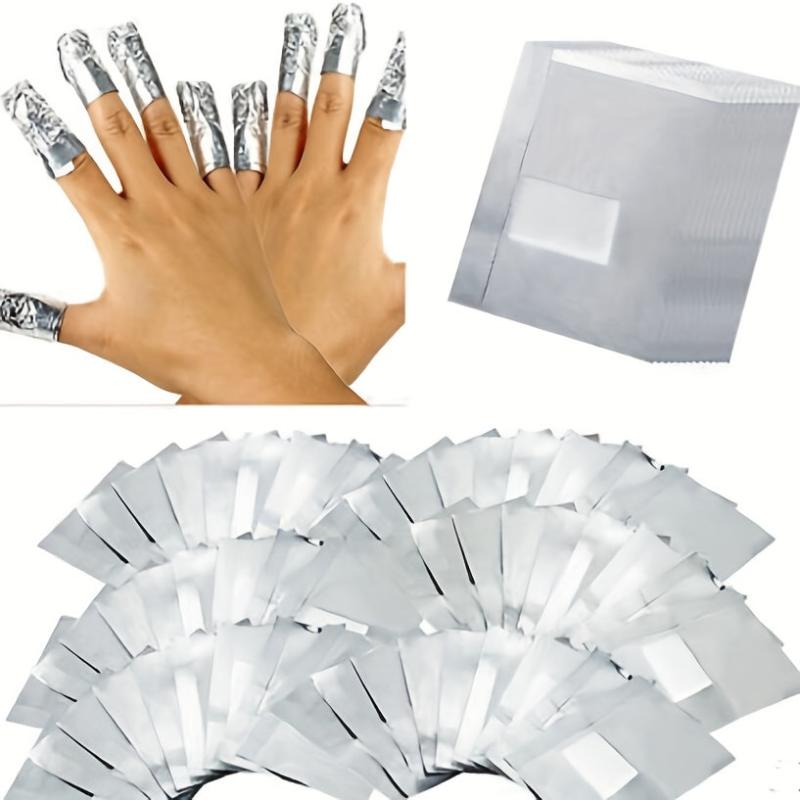 100Pcs Aluminium Foil Remover Wraps Nail Soak Off Acrylic Gel Polish Removal