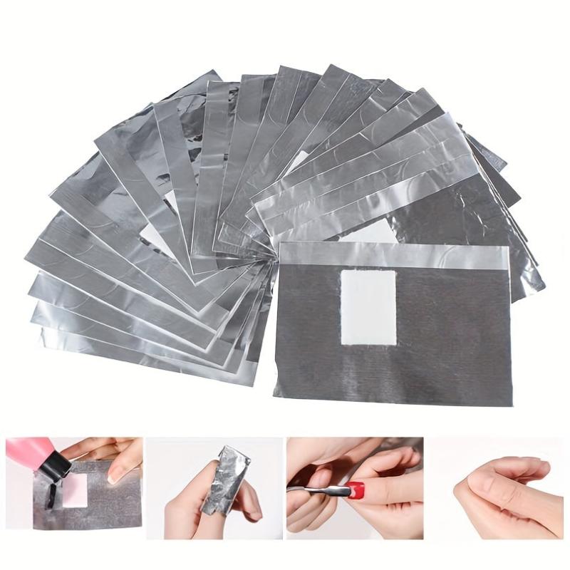 100Pcs Aluminium Foil Remover Wraps Nail Soak Off Acrylic Gel Polish Removal