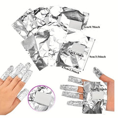 100Pcs Aluminium Foil Remover Wraps Nail Soak Off Acrylic Gel Polish Removal