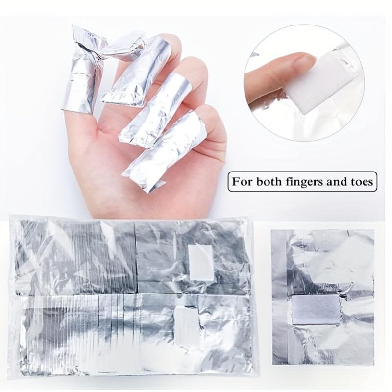 100Pcs Aluminium Foil Remover Wraps Nail Soak Off Acrylic Gel Polish Removal