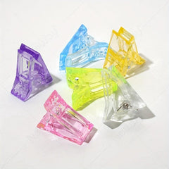 Colorful Nail Art Clips Gel Polish Extension Tips Plastic Clamps