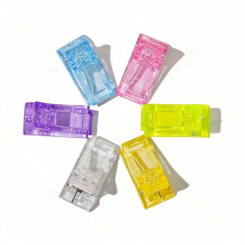 Colorful Nail Art Clips Gel Polish Extension Tips Plastic Clamps