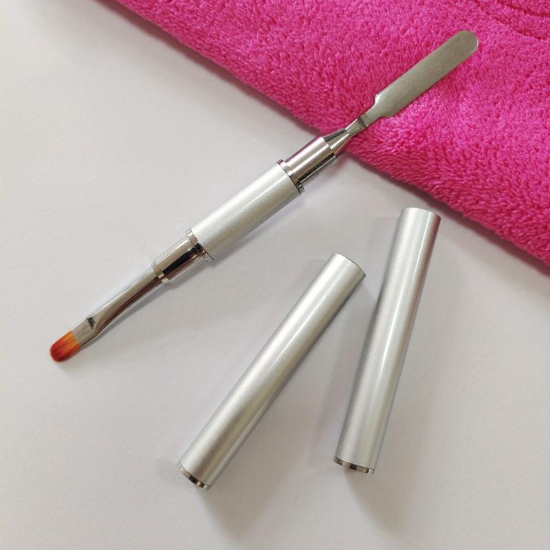Double Head Nail Art Brush Flat Round Glue Pen Manicure Tool